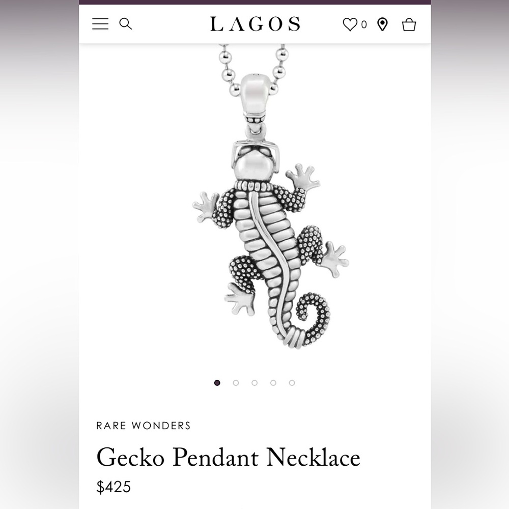 LAGOS Rare Wonders Gecko Pendant Necklace